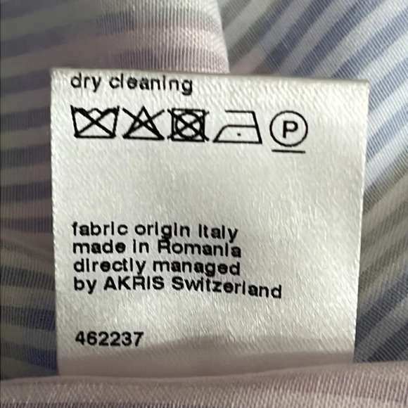 Akris Half Zip Multicolor Pastel Stripe Sheer Cotton Blouse - Size 10 (US) - Picture 9 of 9